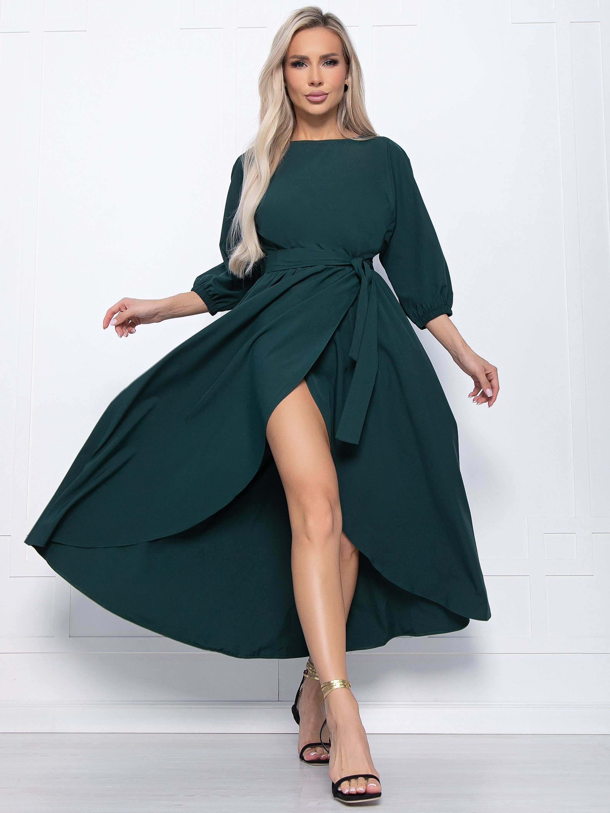 Платье Танго вдвоем (изумрудное) П15139-1М