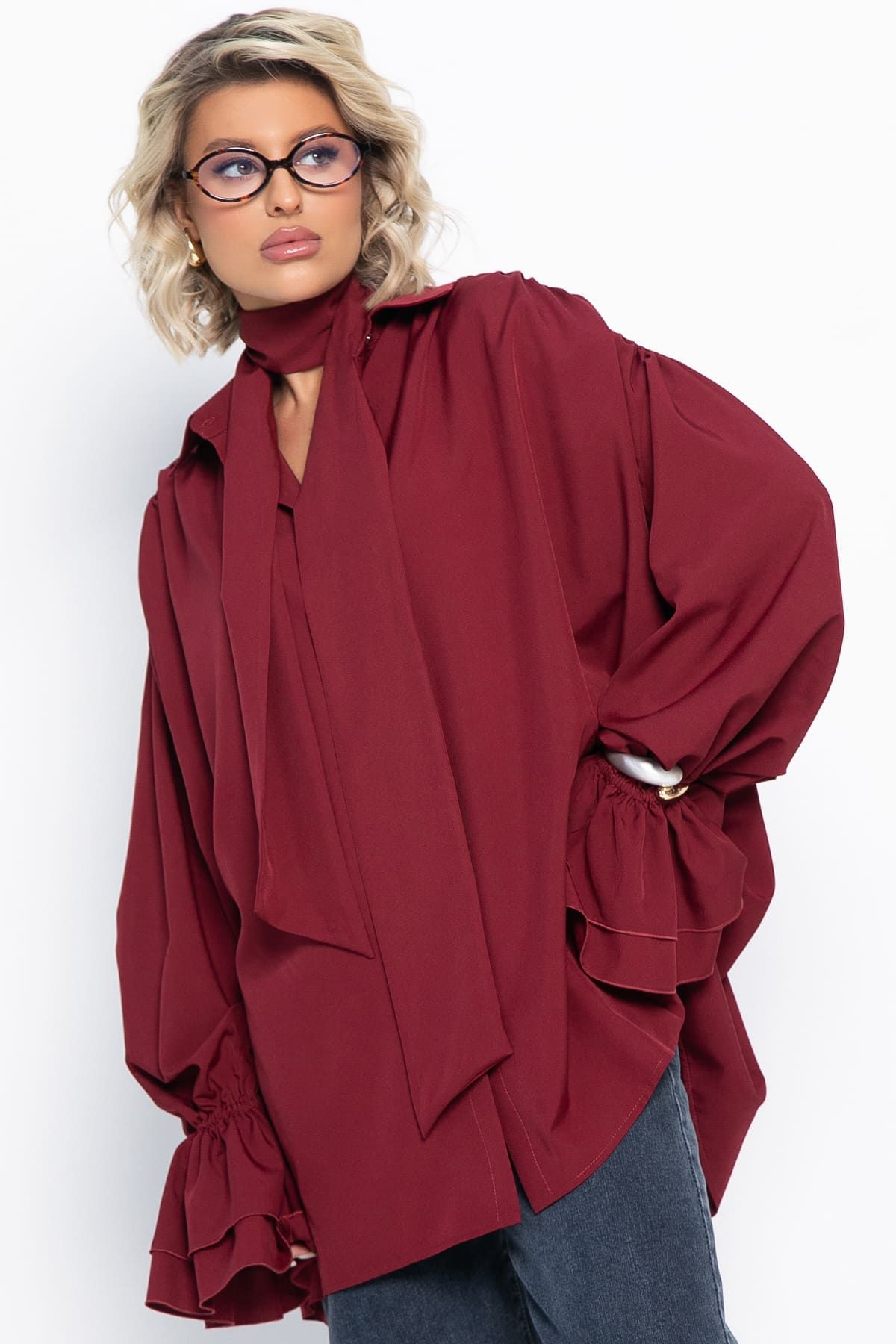 Блуза Присцилла (бордовая) Б14949-5М