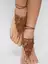 Барефуты Вязанные украшения на ноги (терракот) БФ03