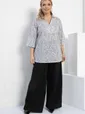 Блуза Легкость движения (бело-серая) Б12966-30М