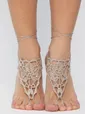 Барефуты Вязанные украшения на ноги (капучино) БФ04
