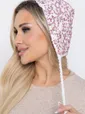Чепчик с пайетками (белый/розовый) Ч03