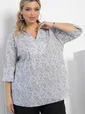Блуза Легкость движения (бело-серая) Б12966-30М