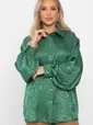 Рубашка атласная Все мысли о тебе (зеленая) Б14504-7М
