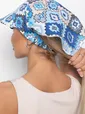 Косынка с козырьком на резинке (мозаика/голубая) ККР02