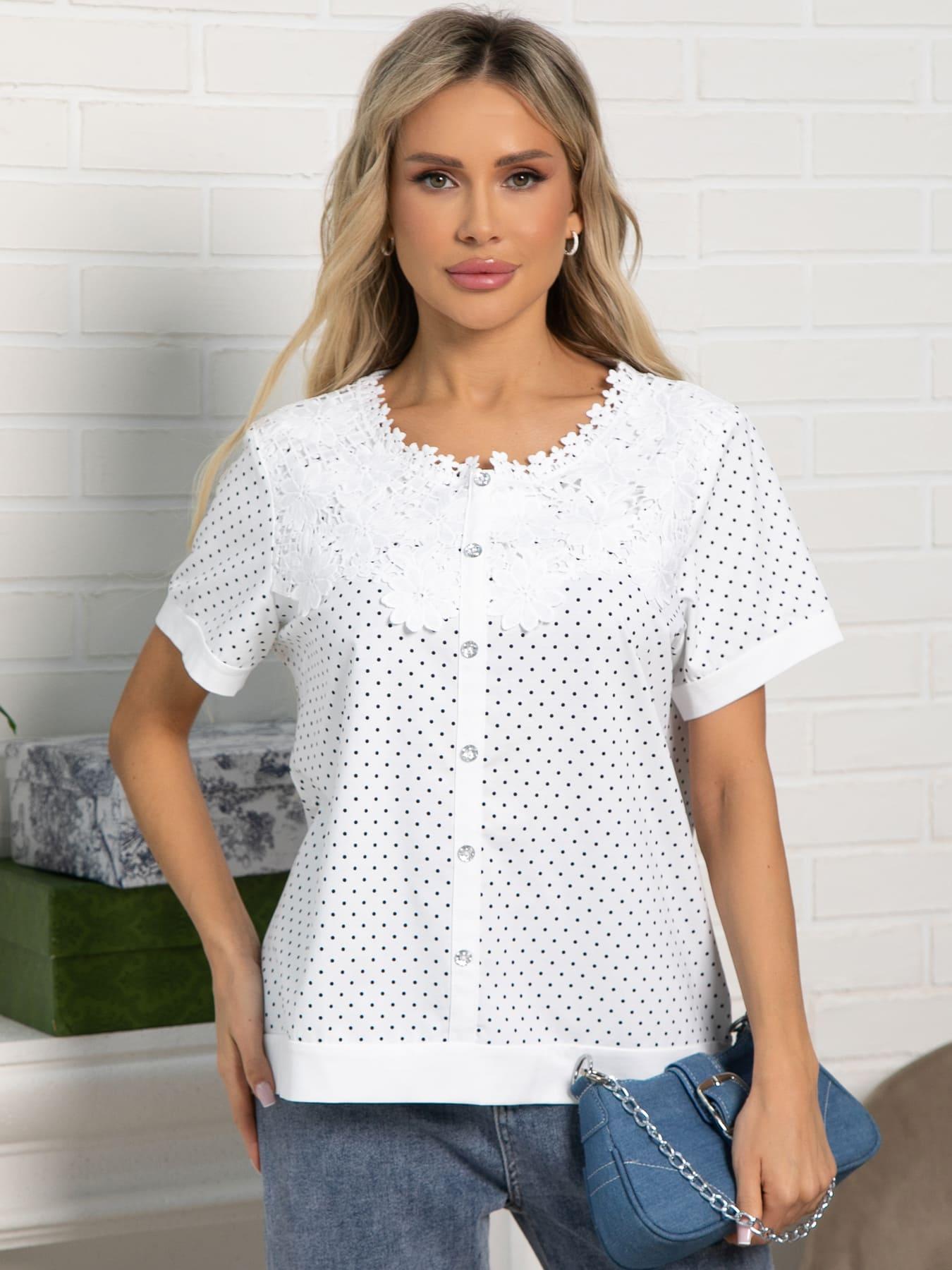 Блуза Вологодские кружева (белая) Б15565-18М