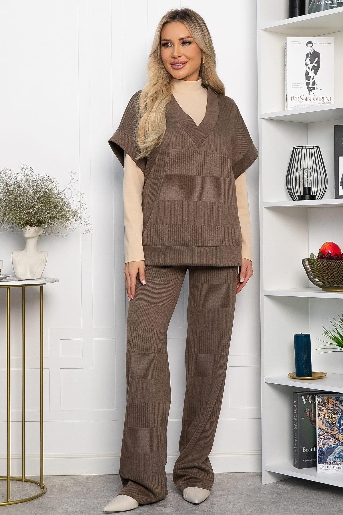 Костюм трикотажный Уютный шарм (коричневый) К14250-5М
