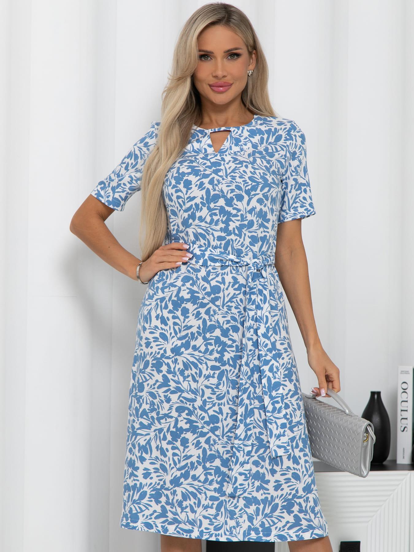 Платье Тоскана (бело-голубое) П15512-45М