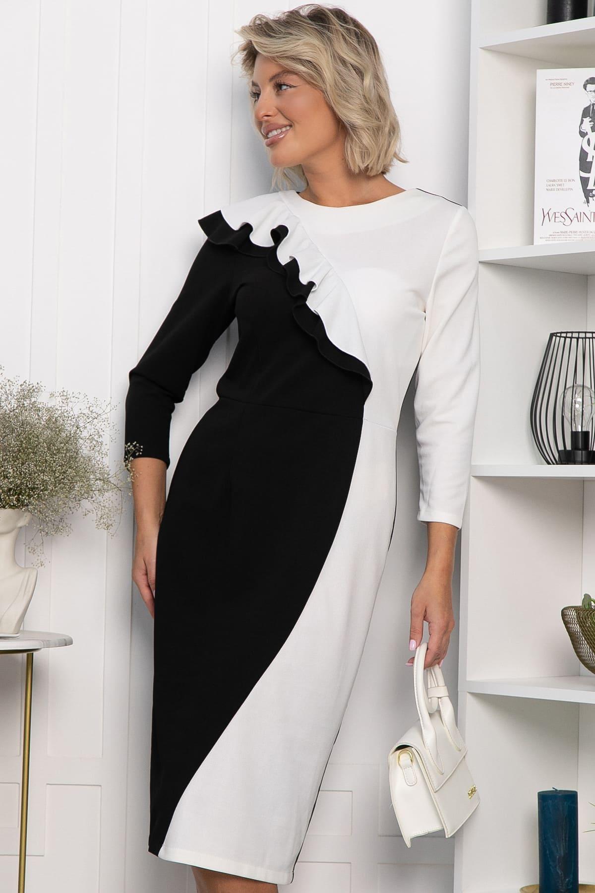 Платье Эванесса (черно-белое) П12747-35М