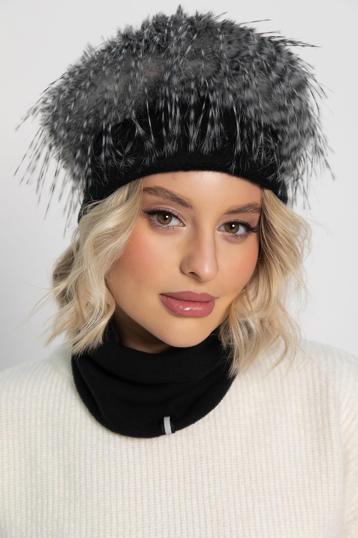 Комплект шапка и снуд (черная) ШС35-23М