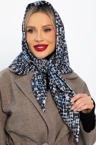 Косынка с отворотом (голубые пазлы) КО22-23М