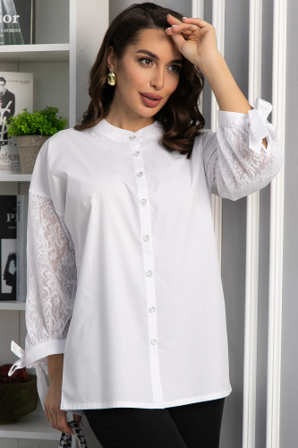 Блуза с завязками Ажур (белая) Б14386-10М