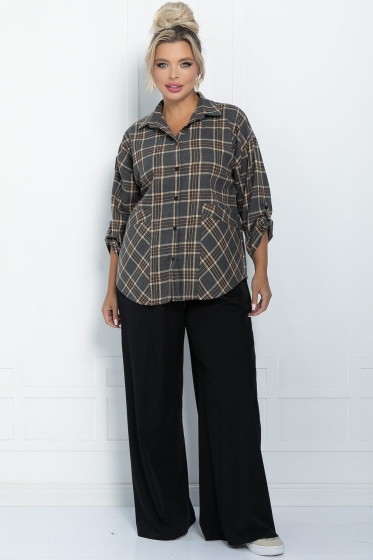 Рубашка Золушка ( серо-коричневая) Б11395