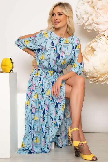 Платье "Танго вдвоём" (голубое море) П3838