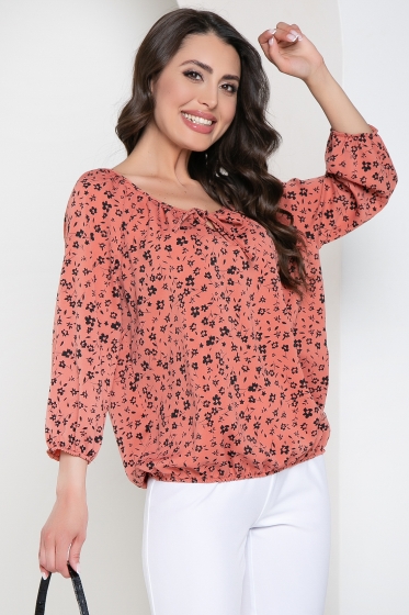 Блуза "Крестьянка" (коралл) Б2566