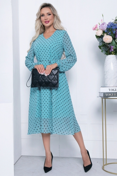 Платье "Волшебная история" (мята/горох) П7085