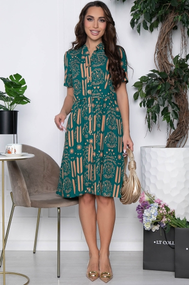Платье Муза (зеленое) П10527