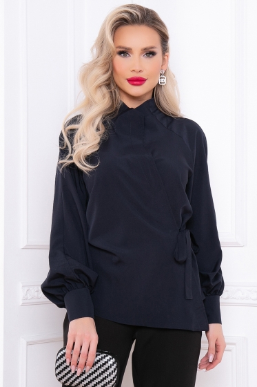 Блуза "Идеальная асимметрия" (темно-синяя) Б2955