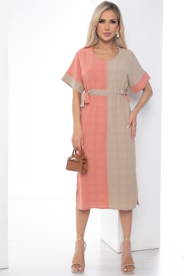 Платье "Фестия" (беж/коралл) П8714