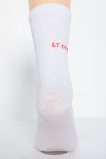 Носки LT Collection (белые/розовая надпись)