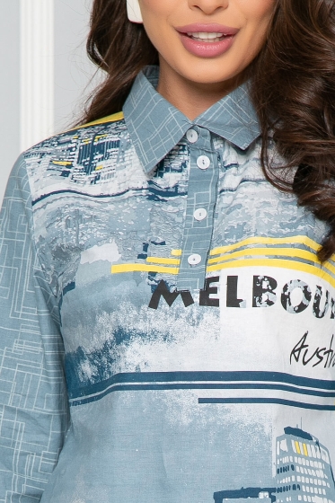 Блуза "Ирэн" (серо-голубая) Б5154