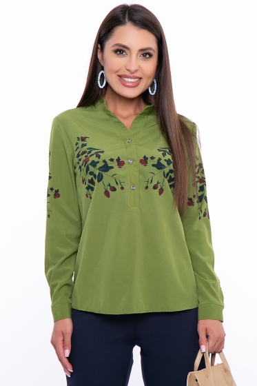 Блуза "Цветочная рапсодия" (грин) Б2681