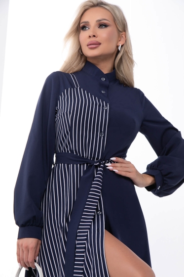 Платье "Королева красоты" (синее/полоска) П7405