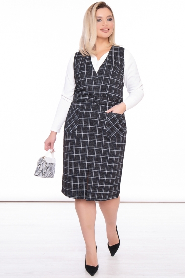 Сарафан "Идеал" (клетка блэк) П3190