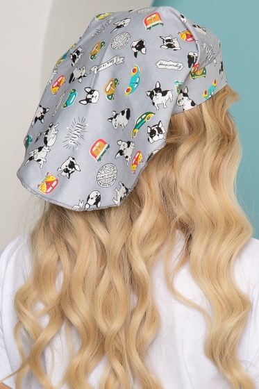 Бандана-косынка (бульдожки, серая) БК1