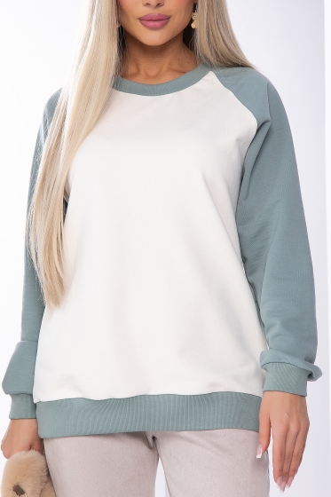 Свитшот "Эври дэй" (айвори/пыльная мята) Б8208