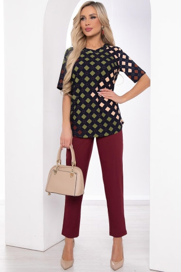 Джемпер "Эмина" (темно-синий/геометрия) Б8404