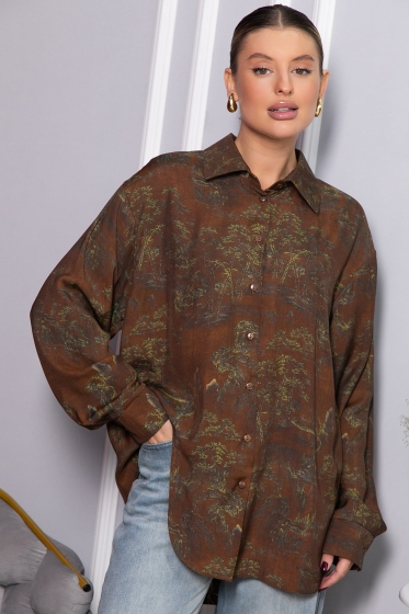 Блуза Тайна очарования (коричневая) Б14433-5М
