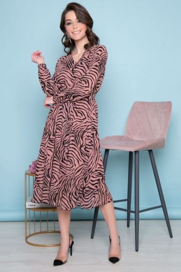 Платье "Волшебная история" (пыльная роза/блэк) П7237