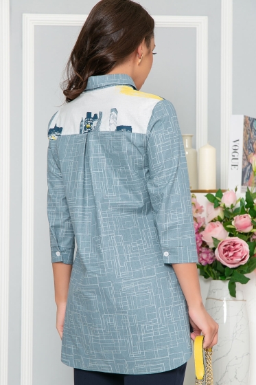 Блуза "Ирэн" (серо-голубая) Б5154
