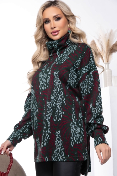 Джемпер "Ариана" (грин/принт) Б7651