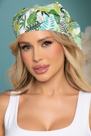 Бандана-косынка (зеленая монстера) БК7