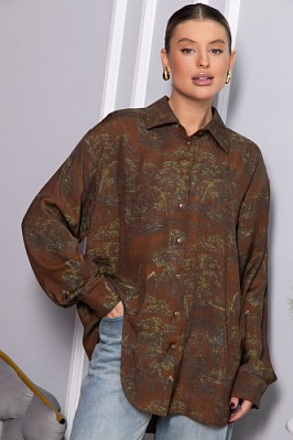 Блуза Тайна очарования (коричневая) Б14433-5М