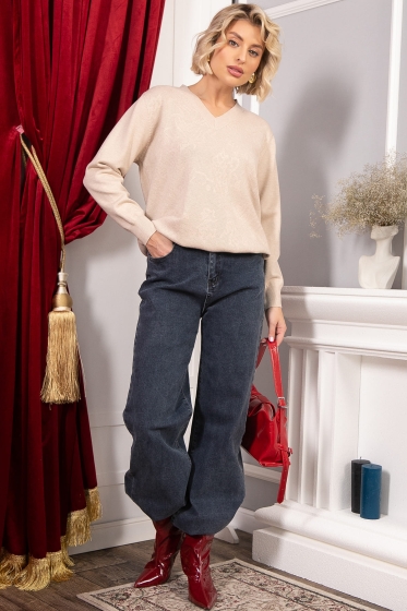 Джемпер хлопковый Кристина (бежевый) Б14626-4М