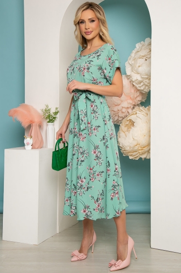Платье "Инара" (весенняя зелень) П3725