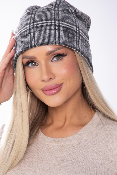 Комплект шапка и снуд (клетка) ШС14