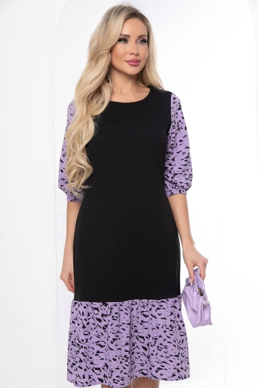 Платье "Элеганс" (черно-сиреневое) П8790