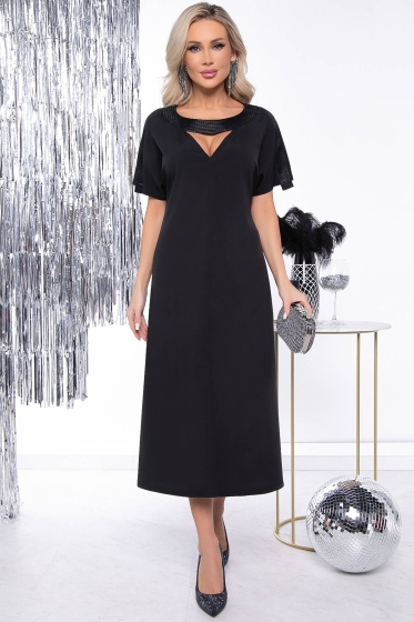 Платье "Сказка" (черное мерцание) П7964