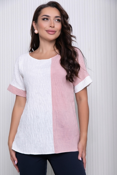 Блуза "Амади" (вайт/пыльная роза) Б7094