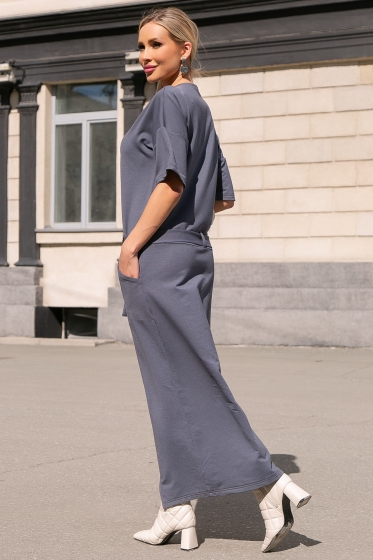 Платье "Сантра" (грей) П3918
