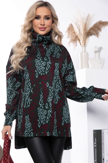 Джемпер "Ариана" (грин/принт) Б7651