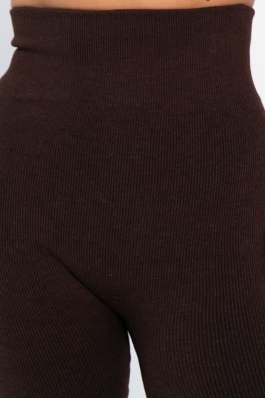 Лосины в рубчик утепленные (шоколад) Б14808-7М
