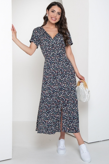 Платье "Римские каникулы" (синее) П3661