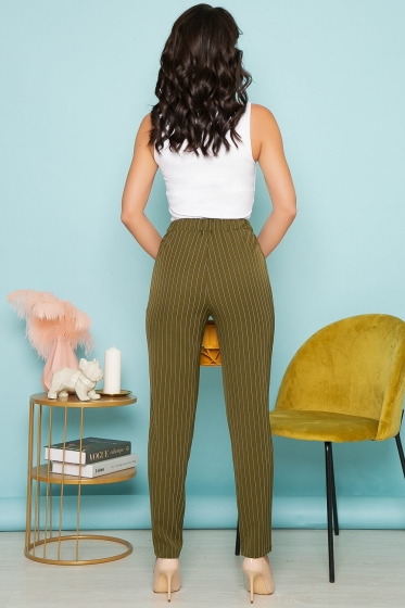Брюки "Твой день" (олива, полоска) Б3750
