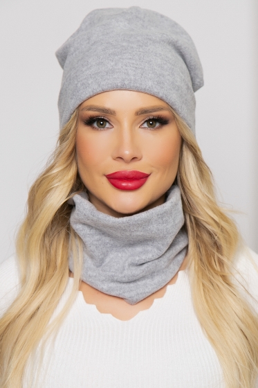 Комплект шапка и снуд (светло-серый) ШС4