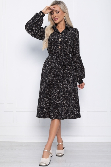 Платье Рузана (черное/горох) П10738